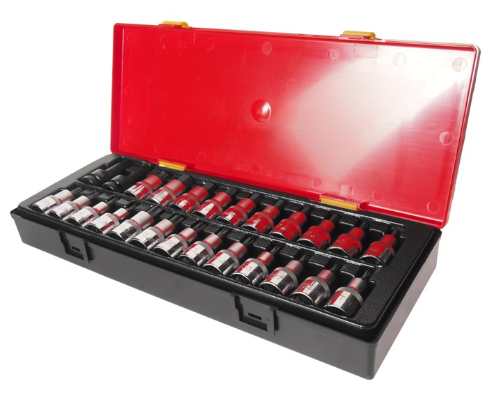 Набор бит-головок 1/2" HEX H4-H14, TORX T20-T60,SPLINE M5-M12 25 предметов JTC JTC-K4251 - фото 41721