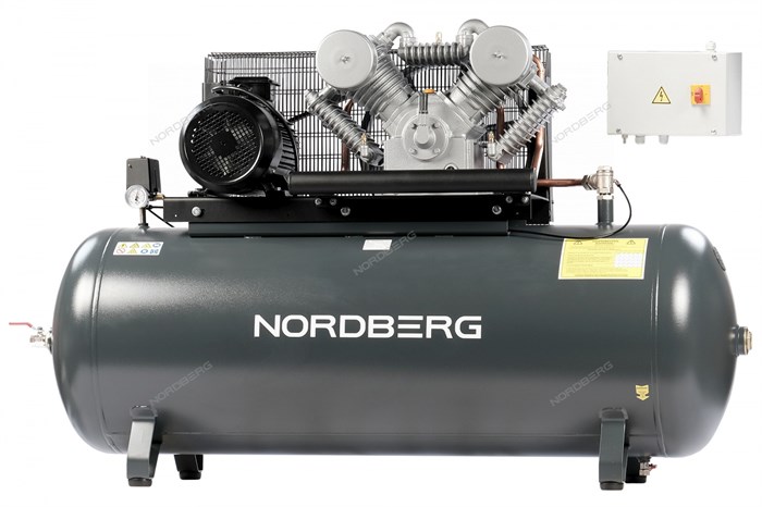 Компрессор поршневой с ременной передачей 380В, ресив. 500л, 1400л/мин NORDBERG NCP500/1400-16 ЦБ-0009515 - фото 45331