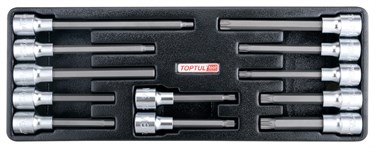 Набор головок торцевых 1/2" с удлиненными насадками 12 пр. в ложементе TOPTUL GAAT1202 GAAT1202 - фото 48095