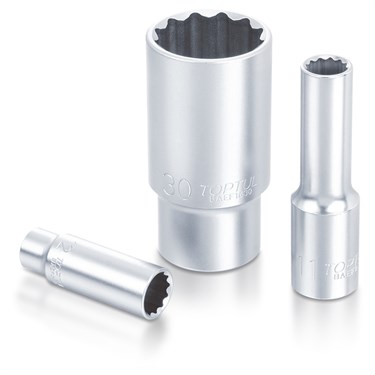 Головка торцевая длинная 12-гранная 1/4" 9 мм TOPTUL BAEF0809 - фото 48714