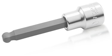Головка торцевая с шестигранной вставкой HEX 1/2" 7 мм L=100 мм, с шаром TOPTUL BCPA1607 BCPA1607 - фото 48780