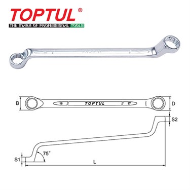 Ключ накидной угол 75° 8х9 мм TOPTUL AAEI0809 AAEI0809 - фото 49522