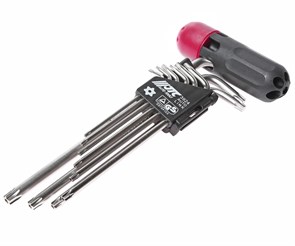 Набор ключей TORX T10Н-Т50H Г-образных с отверстием 9 предметов JTC JTC-3924