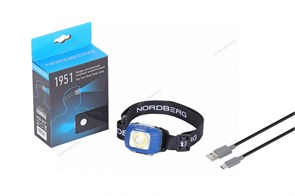Фонарь светодиодный налобный, аккумуляторный NORDBERG 1951 01-00004679