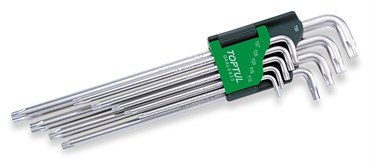 Набор Г-образных ключей TORX T10-T50 экстрадлинные, 9 пр. TOPTUL GAAL0923 GAAL0923