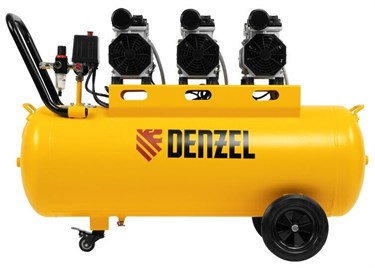 Компрессор безмасляный, малошумный DENZEL 100 л 58028