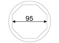 Головка для гайки ступицы колеса переднего 1" 95мм 8-ми гранная (SCANIA) JTC JTC-4716