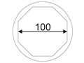 Головка торцевая 1" 100мм 8-гранная для ступичных гаек задних колес (SCANIA) JTC JTC-1561
