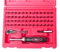 Набор бит c мини-трещоткой и отверткой с храповым механизмом 55 предметов в кейсе JTC JTC-5610