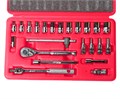 Набор головок торцевых и насадок 1/4" 6-ти гранных 5/32"-1/2",Т20-Т40 23 предмета в кейсе JTC JTC-H223S